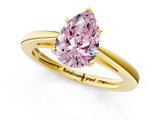Yellow gold Fancy Pink Pear  Solitaire Diamond Ring with Split Shank and Four-Prong Setting_13