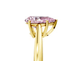 Yellow gold Fancy Pink Pear  Solitaire Diamond Ring with Split Shank and Four-Prong Setting_17