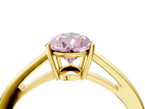 Yellow gold Fancy Pink Pear  Solitaire Diamond Ring with Split Shank and Four-Prong Setting_24