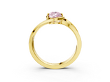Yellow gold Fancy Pink Pear  Solitaire Diamond Ring with Split Shank and Prong Setting_39