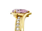 Yellow gold Fancy Pink Pear  Solitaire Diamond Ring with Split Shank and Prong Setting_41