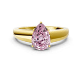 Yellow gold Fancy Pink Pear  Solitaire Diamond Ring with Tapered Band and Four-Prong Setting_47