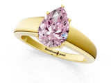 Yellow gold Fancy Pink Pear  Solitaire Diamond Ring with Tapered Band and Four-Prong Setting_48