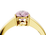 Yellow gold Fancy Pink Pear  Solitaire Diamond Ring with Tapered Band and Four-Prong Setting_51