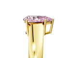 Yellow gold Fancy Pink Pear  Solitaire Diamond Ring with Tapered Band and Four-Prong Setting_52