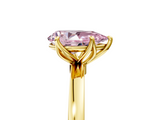 Yellow gold Fancy Pink Pear  Solitaire Diamond Ring with Thin Band and Four-Prong Setting_8