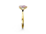 Yellow gold Fancy Pink Pear  Solitaire Diamond Ring with a Classic Band and Four-Prong Setting 2