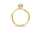 Yellow gold Fancy Pink Pear  Solitaire Diamond Ring with a Classic Band and Four-Prong Setting 3