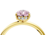 Yellow gold Fancy Pink Pear  Solitaire Diamond Ring with a Classic Band and Four-Prong Setting 4