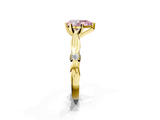 Yellow gold Fancy Pink Pear  Solitaire Diamond Twisted Band with Four-Prong Setting_46