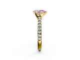 Yellow gold Fancy Pink Pear  Solitaire Diamond with Pavé Band and Four-Prong Setting_94