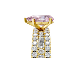 Yellow gold Fancy Pink Pear  Solitaire Diamond with Pave and Channel Set Band_47