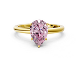 Yellow gold Fancy Pink Pear  Solitaire Engagement Ring with Cathedral Band and Four-Prong Setting_21