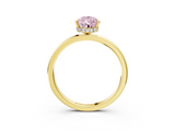 Yellow gold Fancy Pink Pear  Solitaire Engagement Ring with Cathedral Band and Four-Prong Setting_24