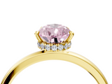 Yellow gold Fancy Pink Pear  Solitaire Engagement Ring with Cathedral Band and Four-Prong Setting_25