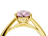Yellow gold Fancy Pink Pear  Solitaire Engagement Ring with Four-Prong Setting and Classic Band 4