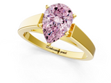 Yellow gold Fancy Pink Pear  Solitaire Engagement Ring with Four-Prong Setting and Tapered Band_4