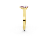 Yellow gold Fancy Pink Pear  Solitaire Engagement Ring with Four-Prong Setting and Tapered Band_5