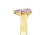 Yellow gold Fancy Pink Pear  Solitaire Engagement Ring with Four-Prong Setting and Tapered Band_8