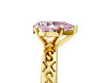 Yellow gold Fancy Pink Pear  Solitaire Engagement Ring with Scrollwork Band and Four-Prong Setting_135