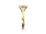 Yellow gold Fancy Pink Pear  Solitaire Engagement Ring with Six-Prong Setting and Classic Band 3