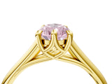 Yellow gold Fancy Pink Pear  Solitaire Engagement Ring with Six-Prong Setting and Classic Band 5