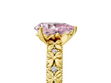 Yellow gold Fancy Pink Pear  Solitaire Floral Milgrain Engagement Ring_55