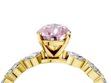 Yellow gold Fancy Pink Pear  Solitaire Marquise Side Stone Prong Setting Ring_48