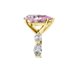 Yellow gold Fancy Pink Pear  Solitaire Marquise Side Stone Prong Setting Ring_49