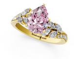 Yellow gold Fancy Pink Pear  Solitaire Marquise Twist Band with Six-Prong Setting_60