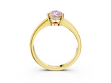 Yellow gold Fancy Pink Pear  Solitaire Pavé Band Prong Setting Ring_23