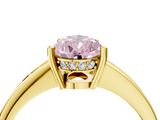 Yellow gold Fancy Pink Pear  Solitaire Pavé Band Prong Setting Ring_24