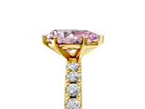 Yellow gold Fancy Pink Pear  Solitaire Pavé Band with Four-Prong Setting_167