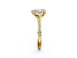 Yellow gold Fancy Pink Pear  Solitaire Pavé Band with Four-Prong Setting_68
