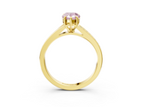Yellow gold Fancy Pink Pear  Solitaire Pavé Band with Four-Prong Setting_69