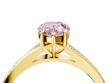 Yellow gold Fancy Pink Pear  Solitaire Pavé Band with Four-Prong Setting_70