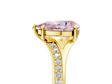 Yellow gold Fancy Pink Pear  Solitaire Pavé Band with Four-Prong Setting_71