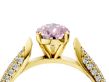 Yellow gold Fancy Pink Pear  Solitaire Pavé Diamond Engagement Ring with Four-Prong Setting_117