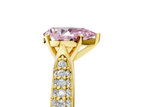Yellow gold Fancy Pink Pear  Solitaire Pavé Diamond Engagement Ring with Four-Prong Setting_118