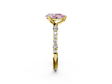 Yellow gold Fancy Pink Pear  Solitaire Pavé Diamond Engagement Ring with Four-Prong Setting_27