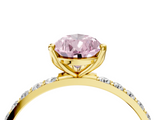 Yellow gold Fancy Pink Pear  Solitaire Pavé Diamond Engagement Ring with Four-Prong Setting_29