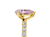 Yellow gold Fancy Pink Pear  Solitaire Pavé Diamond Engagement Ring with Four-Prong Setting_30