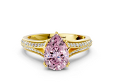 Yellow gold Fancy Pink Pear  Solitaire Pave Split Shank Engagement Ring with Six-Prong Setting_37