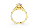Yellow gold Fancy Pink Pear  Solitaire Pave Split Shank Engagement Ring with Six-Prong Setting_40