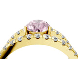 Yellow gold Fancy Pink Pear  Solitaire Split Shank Pave Diamond Ring_53