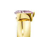 Yellow gold Fancy Pink Pear  Solitaire Tension Set Diamond Ring with Wide Band_42