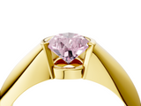 Yellow gold Fancy Pink Pear  Solitaire Tension Set Diamond Ring_24