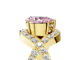 Yellow gold Fancy Pink Pear  Solitaire Twist Band Pavé Diamond Engagement Ring_80