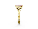 Yellow gold Fancy Pink Pear  Solitaire Twist Band Six-Prong Setting 2