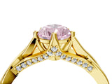 Yellow gold Fancy Pink Pear  Solitaire Twist Band Six-Prong Setting 4